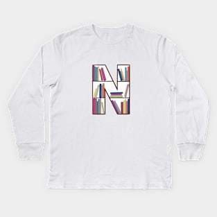 N Bookcase Kids Long Sleeve T-Shirt